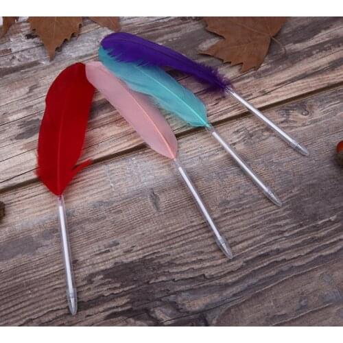 Feather Quill Ballpoint Pen For Wedding Gift Party Favor Office School Supplies SN1767