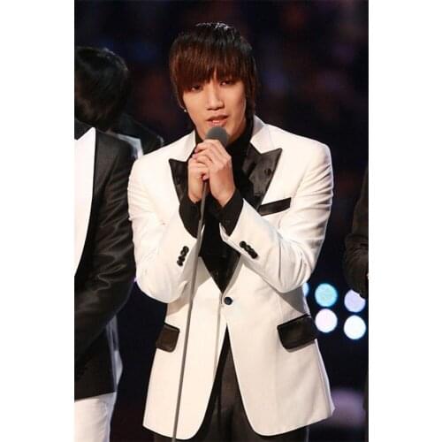 Ivory Tuxedo Jacket Black Peak Lapel Black Pocket Black Pants Custom Made,Tailor Made Off-White Ivory Wedding Suits For Men