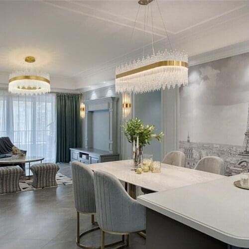 Luxury crystal chandelier modern art design round LED chandelier can be used for living room bedroom hotel lobby decoration