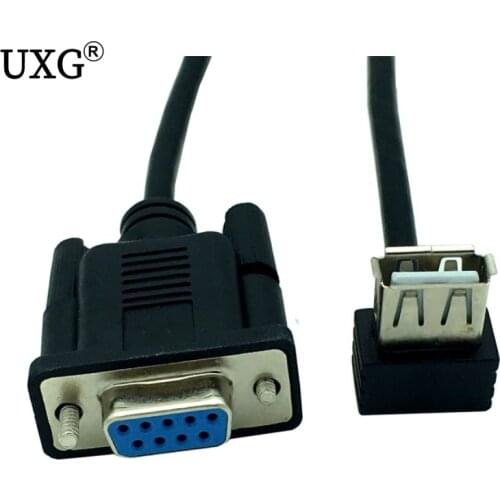 RS232 DB9 Female To USB 2.0 A Female Serial Cable Adapter Converter 8" Inch 25cm