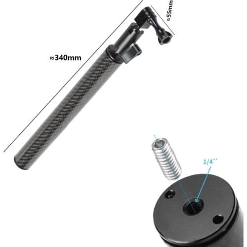 BGNing Carbon Fiber Camera Handle Magic Arm Extension 1/4 Tripod Adapter Selfie Hand Grip Photo Rod Bar for GoPro Insta360 ONE R