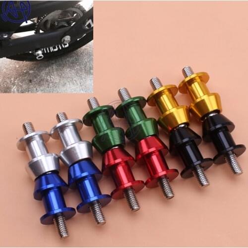 2x 10mm Rear Stand Swing Arm Spool Sliders Racing Stand Swingarm Bobbins Spools Stand Screws 6colors for Motocycles Custom