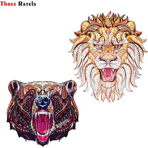 Three Ratels B573 Cool Lion And Bear Sticker For Peugeot 207 Anti Scratch Film Auto Accessory Decals