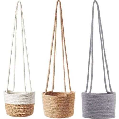 Garden Plant Hangers Rope Hanging Planter Woven Hanging Planter Basket Decorative Flower Pot Holder For Home Decor Dropshipping