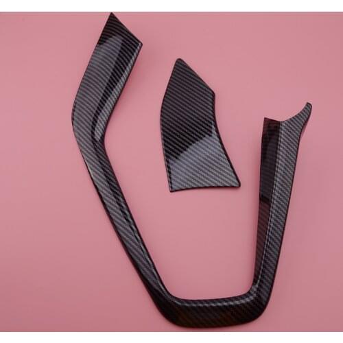 2Pcs Gearshift Outer Panel Trim Frame Cover Carbon Fiber Style Black ABS Fit for Ford Focus RS ST MK3 2015 2016 2017 2018