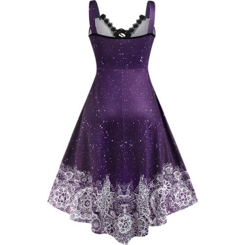 ROSEGAL Gothic Women Dress Plus Size Ombre Butterfly Lace-Up Crochet Panel Cami Dress Casual Sexy A Line Party Dress Vestidos