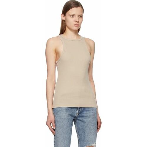 Sleeveless Vest All-match Stretch Knit Tops Women Casual Crochet Summer Tank Tops Ladies Slim Sweater Vest Cami Shirt Apricot