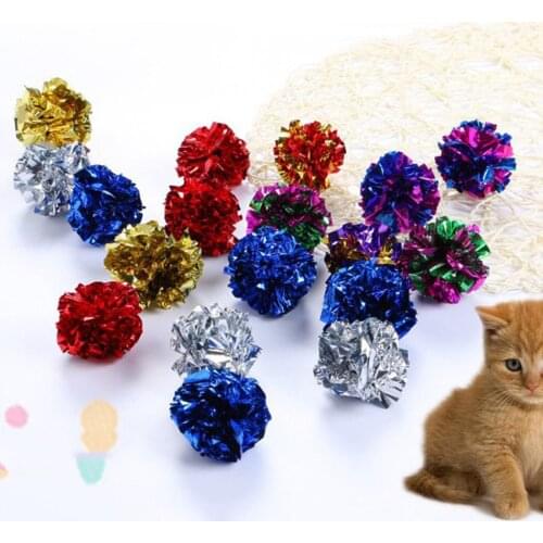 1PCS Random Color Cat Crinkle Ball Creative Interactive Mylar Ball Cat Crinkle Toy Kitten Toy Cat Funny Toy Cat Sound Toy