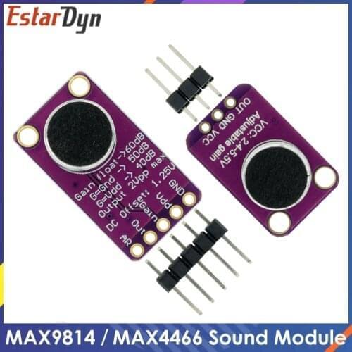 10Pcs MAX9814 Microphone AGC Amplifier Board Sound Sensor Module Auto Gain Control Attack for Arduino MAX4466 PCB Board Diy Kit