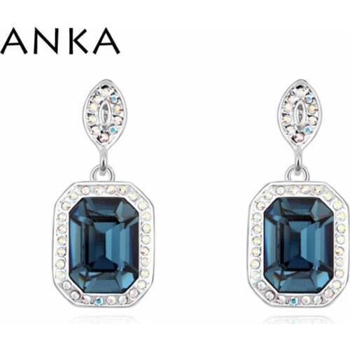 2020 Rushed Real Jewelry Brincos Free Shippping Fashion Geometric Crystal Earrings Crystals from Austria #106283