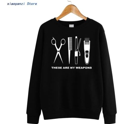 Barber 2020 Women sweatshirts O-Neck Cotton Hairdresser Weapon hoodies Girls Woman scissors Clothing pullovers sportwear OT-818