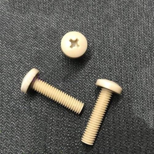 3pcs M4 High temperature resistant screw Peek screws Round head cross Highs strength bolts Phillips 6mm-30mm Length