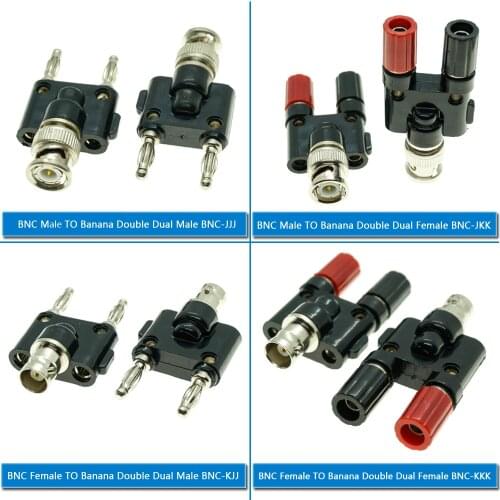 BNC 3 Way Splitter Adapter Socket Y-Type BNC Male to Dual Banana Male Female JacK Audio Speaker Cable 4mm RF Adapter