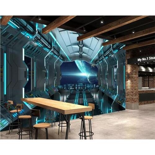 Beibehang Custom Wallpaper 3d Photo Mural Fantastic Personality Space Cabinet Bar KTV Background Wall paper 3d Papel de parede