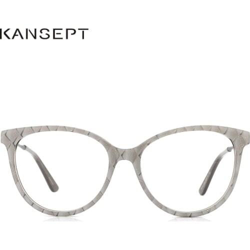 Acetate Women Round Glasses Frame Plaid with Gold powder Fashion Eyeglasses Frame For Women Beautiful and High Quality #9014