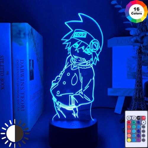 Acrylic 3D Lamp Anime Soul Eater Figure Nightlight for Kids Bedroom Decor Rgb Colorful Table Lamp Soul Eater Led Night Light