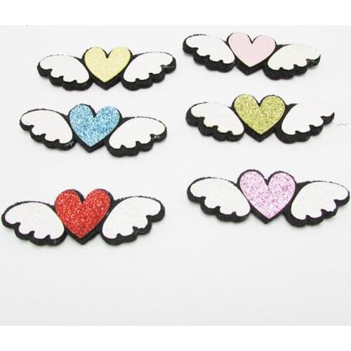 8PCS Angel Wing Ball Padded Appliques For clothes DIY Baby hair Clip headwear Decor Ornament Accessories