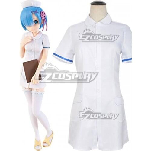 Re: Life In A Different World From Zero Nurse Rem White Dress Girls Party Halloween Adult Dress Cosplay Costume E001