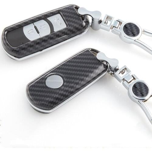 Carbon Fiber Abs Car Remote Key Case Cover For Mazda 2 3 6 Axela Atenza CX-5 CX5 CX-7 CX-9 2014 2015 2016 2017 Smart key case