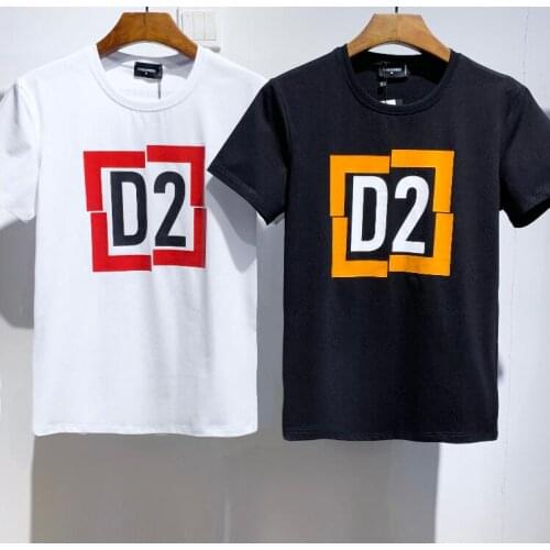 DSQUARED2 Mens D2 letter printed Short Sleeve T-shirt Summer Fashion casual Tops black white Streetwear Tops t shirt xxxl