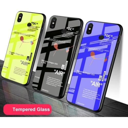 Hot Off Sports Shoes Brand Tempered Glass Phone Case for Redmi 7A 8A 9A 6Pro 9T 10X Poco X3 M3 K40 Pro Plus Mi Note 10 Cover