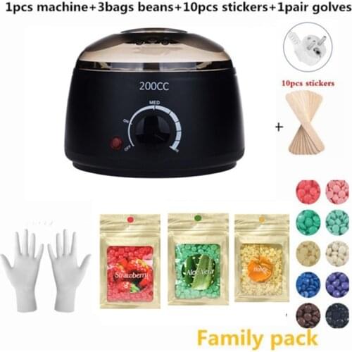 Paraffin Wax Warmer 200cc mini Wax Heater 3bags wax beans Feet Mini SPA Hand Machine Body Depilatory Hair Removal Tool