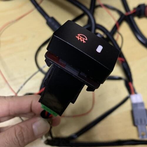 YUNPICAR Factory Style 4-Pole 12V Push Button Switch With LED Background Indicator Lights Compatible With Fog Lights For Toyota