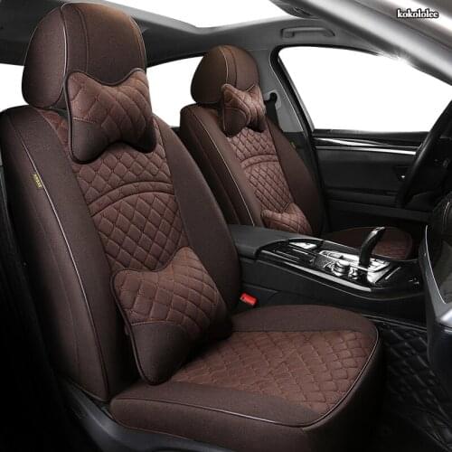 KOKOLOLEE Custom FLAX car seat covers set For SsangYong Rodius ActYon Rexton Chairman Kyron Korando Tivolan Automobiles Seats