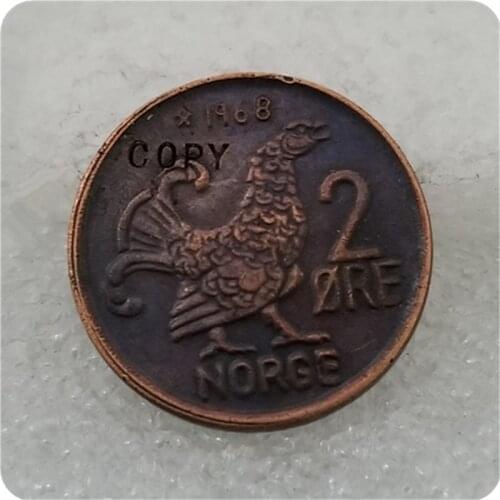 1968 NORWAY 2 ORE brass Copy coin