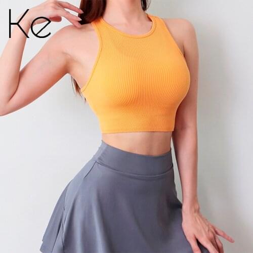 KE Lightweight sports short style with bottoming sleeveless sling yoga top tight-fitting umbilical fitness vest women summer