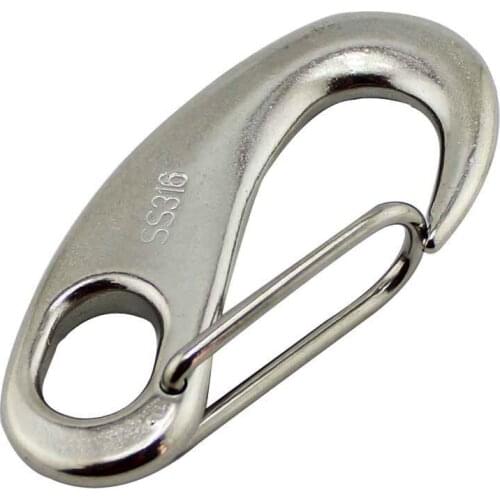 Small 304 Stainless Steel Egg Shape Spring Snap Hook Quick Link Carabiner Minin Oval Snap Hook Outdoor Sport Fittings 2pcs 40mm