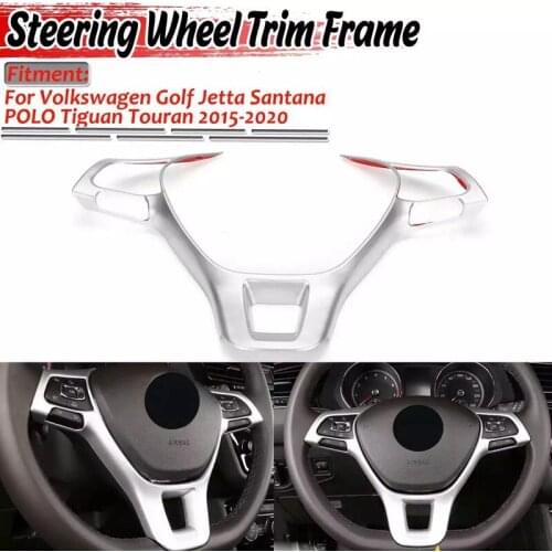 Matte Silver Car Steering Wheel Trim Frame Cover Decoration Sticker for Golf Jetta MK7 MK6 2015-2020