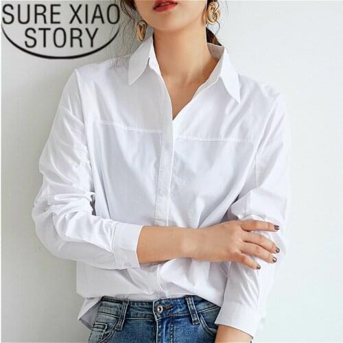 Fashion Women Blouses 2021 Turn Down Collar Office Blouse Women White Shirt Blouse Tops Long Sleeve Women Shirts Blusas 2519 50