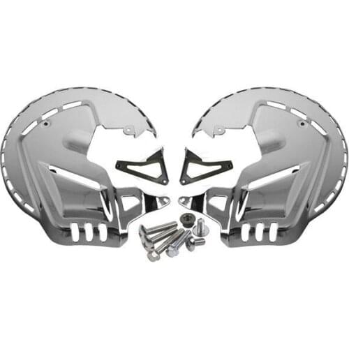 Motorcycle Chrome Brake Rotor Covers W/LED Ring Of Fire For Honda GOLDWING GL1800 2001-2014