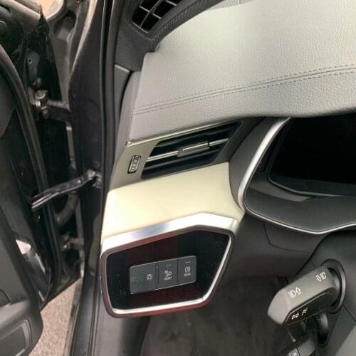 For Audi A6 C8 2019 2020 Carbon Fiber Interior Center Control Panel Sticker Edge Decoration Cover Trim Interior Car Accessories