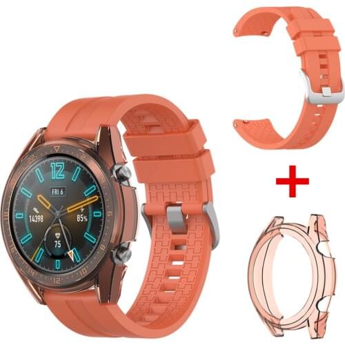 Wrist Band For Huawei Watch GT / GT2 Bracelet Smart Watch Silicone Strap For Huawei GT2 / GT Protective Case TPU Shell Cover
