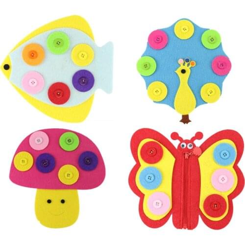 Non-woven Cloth Cute DIY Handmade Children Education Toy Animal Theme Button Zipper Montessori Educational Aids Children Toys