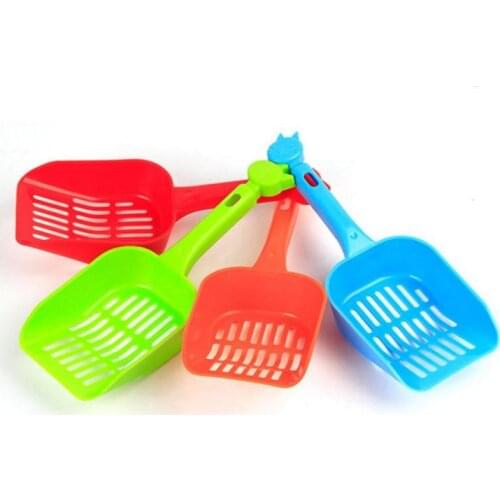 Plastic Pet Fecal Cleaning Spade Multi Color With Handle Cat Litter Shovel Durable Thicken Pets Supplies Hot Sale SN3366