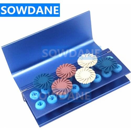 1 set Dental Polish Discs Kit Spiral Flex Brush Bur Diamond System RA disc Dentist Polishing Material 14mm wheel 2.35mm handle