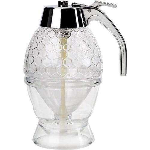 Pulp Juice Transparent Glass Handy Trigger Release Elegant Design Durable And Safe Honey Syrup Dispenser