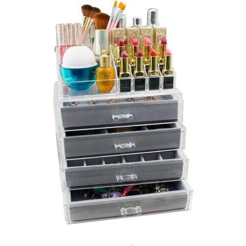 Clear Drawer Jewelry Storage Box Acrylic Makeup Organizer Lipstick Holder Large Capacity Jewelry Storage Tray Multifunction
