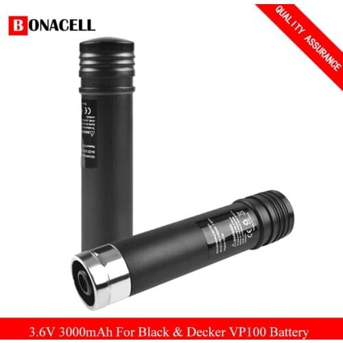3000mah 3.6V VP100 Replacement Li-ion Battery for Black & Decker VP100C VP105 VP105C VP110 VP110C VP143 Versapak Batteries Z50