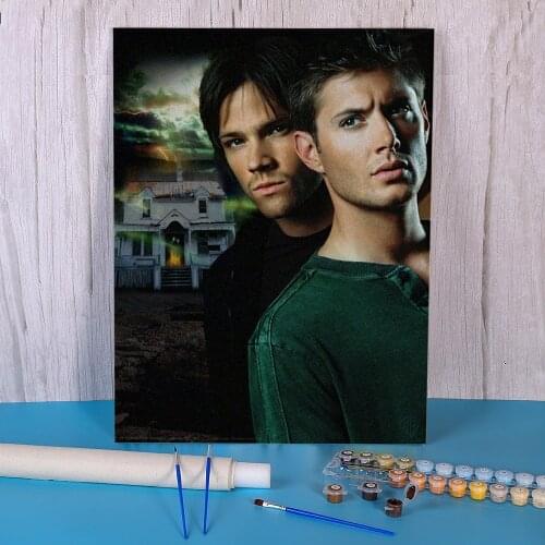 Supernatural DIY Painting By Numbers Set Oil Paints 50*70 Boards By Numbers New Design Adults Wholesale Handiwork Drawing