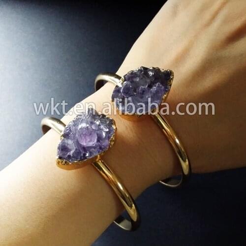 In stock!fFashion women crystal flower bracelet, sweet and romantic druzy crystal at gate bracelet in adjustable sizeWT-B173