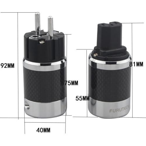 FI50 Rhodium plating US & EU AC Power Plug & IEC Connector for DIY power cable Amplifier HiFi Audio