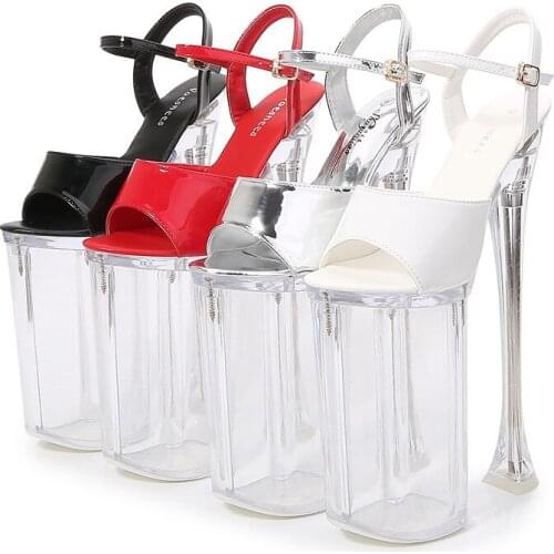 Womens Shoes 10.24in Heel Height Sexy PU Chunky Heel Platform Sandals High Heels US size 4-10.5 No.10326-6