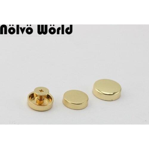 10-50pcs 14mm 16mm Gold flat round rivet stud in screw,purse handbag decorative studs base rivet