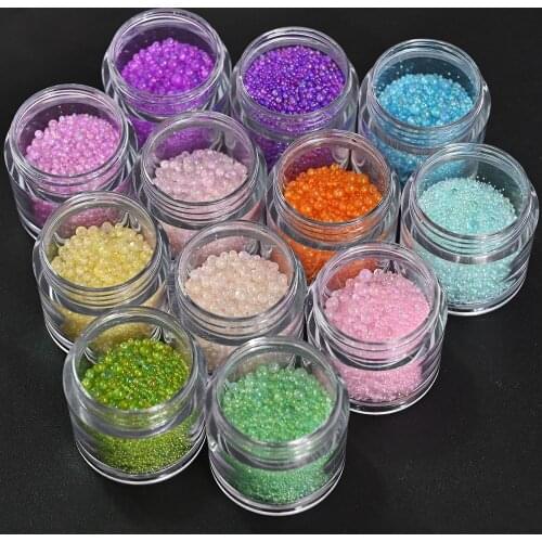 10g/PC 3D Mix Size Bubble Beads Nail Art Charms,Tiny Rhinestone Caviar Bead Nails Supplies For Nails Design Decorations D9003(4)