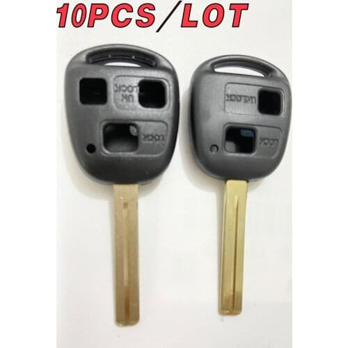 10pcs/lot 2/3 button remote auto key shell with toy40 long blade for Lexus