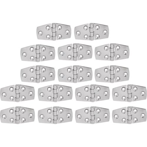 16-Pack Heavy Duty 316 Stainless Steel Boat Marine Yacht Cabinet Cupboard Door Hatch Strap Hinge Flush Mount DIY Install